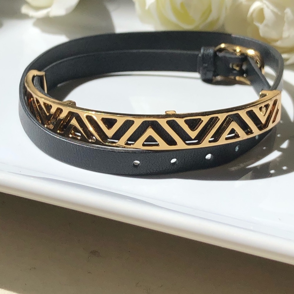 STELLA & DOT Ally double wrap black bracelet